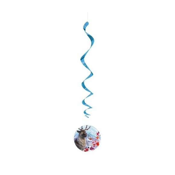 NEW Disney Frozen II Party Decoration Pack of 12 Swirl Hanging Decorations - Picture 4 of 5